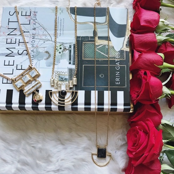 NWT Modern Stone Pendant Necklace - Picture 2 of 2